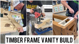 Timber frame bathroom vanity build