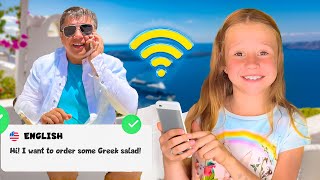 ¡El restaurante no entiende a papá! Menos mal que está Nastya. Nastya ayuda a papá en vacaciones