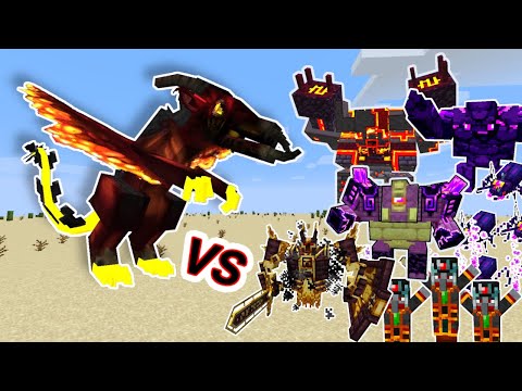 Skewdan VS Netherite Monstrosity and other L_Ender's Cataclysm Monsters in Minecraft