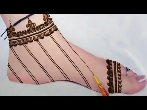 New stylish dulhan foot feet mehndi design/Trending bridal full leg mehndi design 2024#viral#mehndi