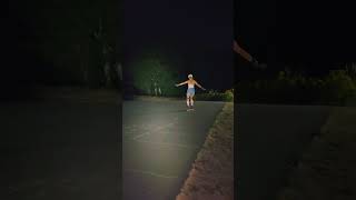 Breast cancer survivor, proud flattie, roller skating under the full moon