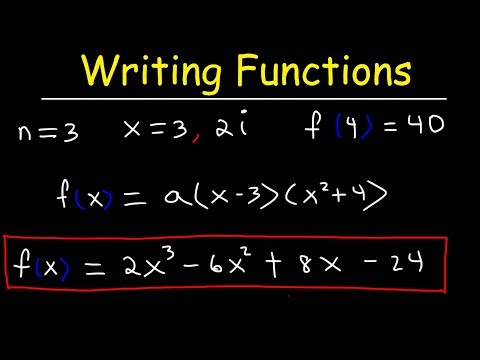 Writing Polynomial Functions With Given Zeros