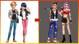 Miraculous Ladybug & Catnoir Makeup Into Bad Girl, Bad Boys @cartoonfashion68