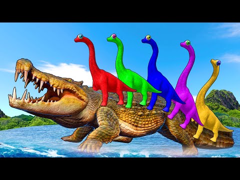 Tyrannosaurus Rex vs ALL SpiderMan Dinosaurs Fighting Jurassic World Evolution T-Rex Brachiosaurus