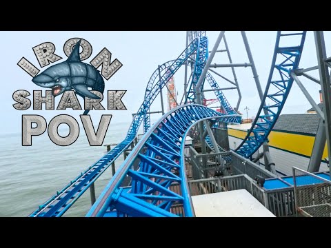 Iron Shark Front Row POV Galveston Pleasure Pier Gerstlauer Euro-Fighter