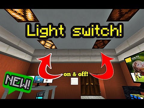 ✔️ MCPE  Light Switch (Button NO Lever!) in Minecraft PE! Command block trick Tutorial