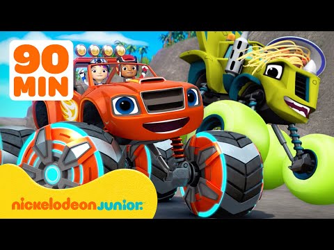 Blaze | 90 MINUTES des transformations de roues et de pneus de Blaze ! | Nickelodeon Jr. France