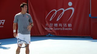 241231 香港(hong kong tennis open)錦織圭(NISHIKORI KEI) 試合前練習Juncheng Shang practice #錦織圭