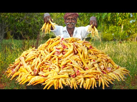 CHICKEN FEET CHILLI | Village Style Recipe | YUMMY Village Food | Grandpa Show |