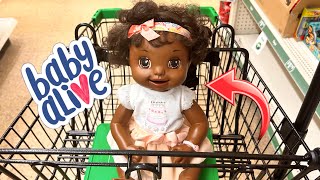 BABY ALIVE doll goes on a outing 🛒 shopping and pet store 🐹