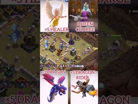 QUEEN CHARGE + DRAGON + DRAGON RIDER × BEST ATTACK STRATEGY × TH16 R.I.P #clashofclans #gameplay