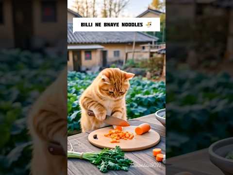 Billi mousi ne bnaye noodles 🍜🍜! #short#trending #viral #youtubeshorts #shorts #ytshorts #youtube