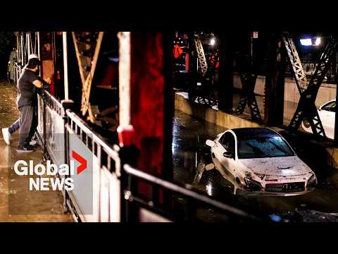 激しい暴風雨でトロントの道路が冠水、倒木の撤去進む