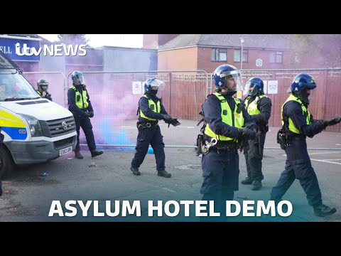 Ten arrests over protests outside asylum hotel as government 'concerned' over tensions | ITV News