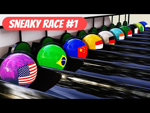 Super Marble race | Sneaky race #1 | flag marbles championship