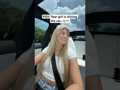 This happens EVERYTIME she drives!! 💀🤣🙈 #funny #couple #shorts