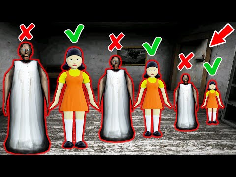 Big Granny vs small *Squid Game* - funny horror animation (60 min. fun)