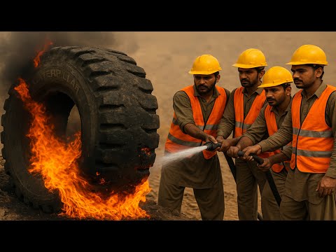 Giant Wheel Loader Tyre Repair! You Won’t Believe How This Was Fixed 🔧😱