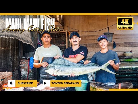AMAZING CUTTING SKILLS || MAHI MAHI FISH CUTTING SKILLS BY EXPERT FISH CUTTER