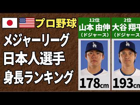 大谷翔平より身長が高い2026年現役メジャーリーガーは?現役メジャー日本人選手 身長ランキングTOP15