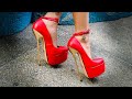 Shiny Red Giaro High Heels Pumps #luxury #highheels #walking