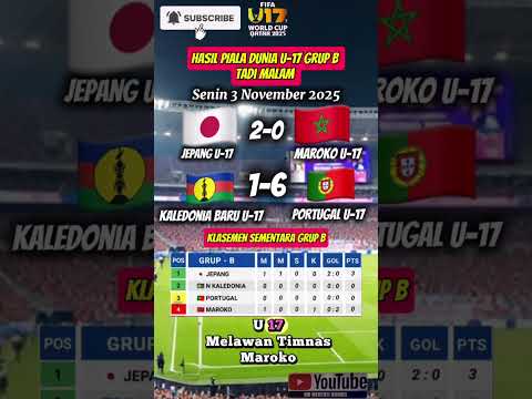 Hasil pertandingan match pertama grup B piala dunia u-17 2025 tadi malam Senin 3 November 2025 #fifa
