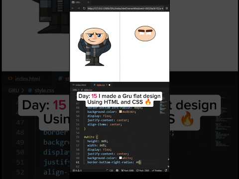 Day: 15 I made a Gru flat design using HTML CSS 🔥