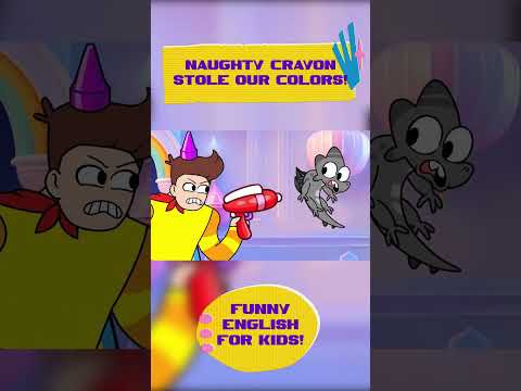 The Naughty Gray Crayon 💔 Part 7 💚 Funny English for Kids! #animation