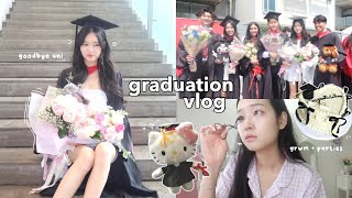 GRADUATION vlog🎓: goodbye university, grwm, ceremony, feeling emotional, grad parties, packing
