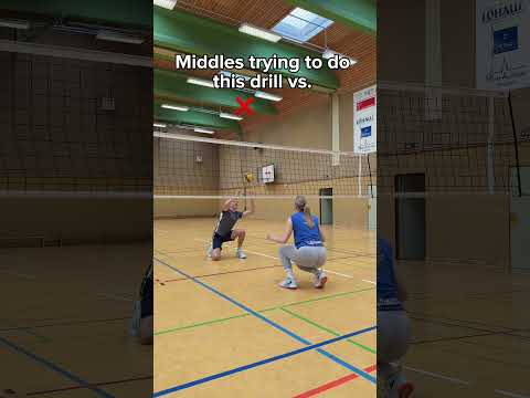 Middles vs. Libero & Setter doing the setting drill