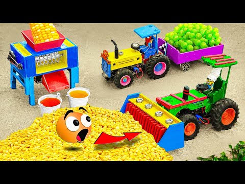 Diy mini tractor making mini popcorn processing machine | science project