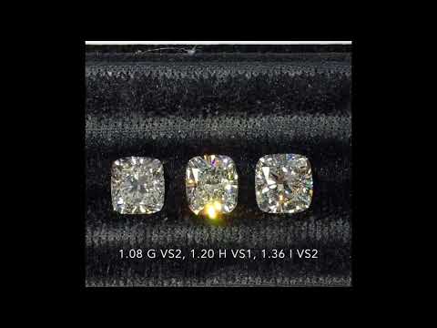 Cushions 1.08-1.36ct, G-I Color, VS Clarity Range