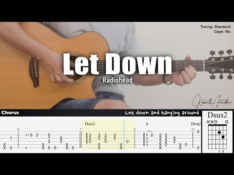 Let Down - Radiohead | Fingerstyle Guitar | TAB + Chords + Lyrics