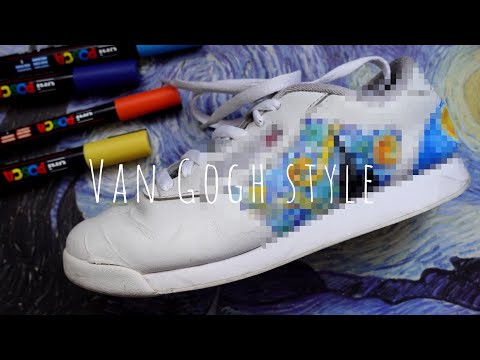 Artistic Footwear Transformation: Painting Shoes with Posca Magic!🧡✔