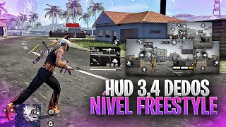 OS BRABOS!! 👾 TOP 4 MELHORES HUD 3,4 DEDOS FREESTYLE FREE FIRE| HUD COMPLETO!