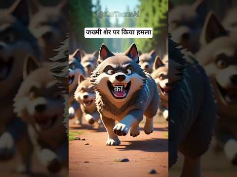जख्मी शेर पर किया हमला #shorts #ai #new #story #trending #viral #cartoon #shortvideo #short