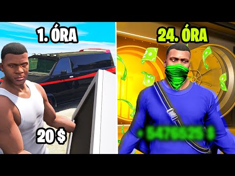 24 ÓRA ALATT MENNYIT LEHET KERESNI RABLÁSSAL? - GTA 5