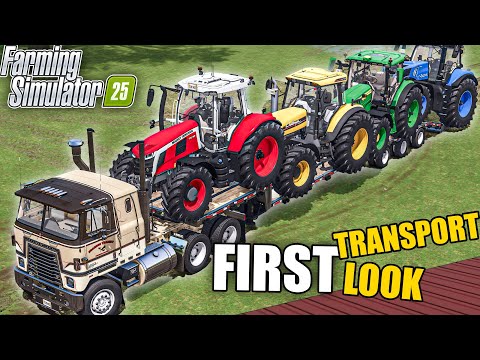 Farming Simulator 25 | FIRST LOOK FIRST TRANSPORT - Tractors On Low Loader