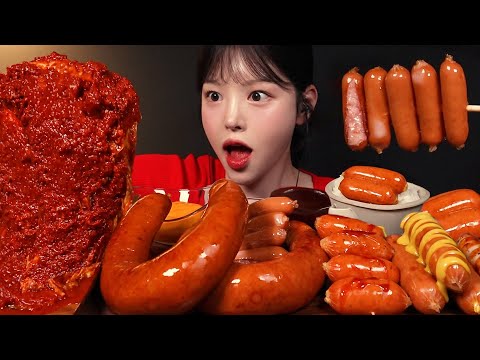 SUB)새로나온 불닭 킬바사 먹방!🔥육즙팡팡 대왕 소세지 후랑크에 실비김치까지 자극 끝판왕 리얼사운드 Buldak Kielbasa Mukbang Asmr