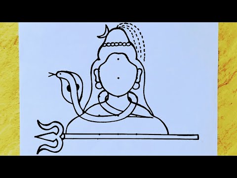 Easy Lord shiva drawing from 3×5 dots // Lord Mahadev drawing // Shivaratri Lord bholenath drawing