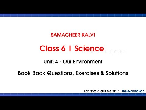 Our Environment | Unit 4 | Class 6 |  | Science | Samacheer Kalvi