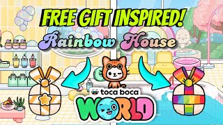 ⭐FREE GIFT INSPIRED! 🌈 RAINBOW HOUSE + RAINBOW FURNITURES 🤩 TOCA BOCA WORLD 🌍