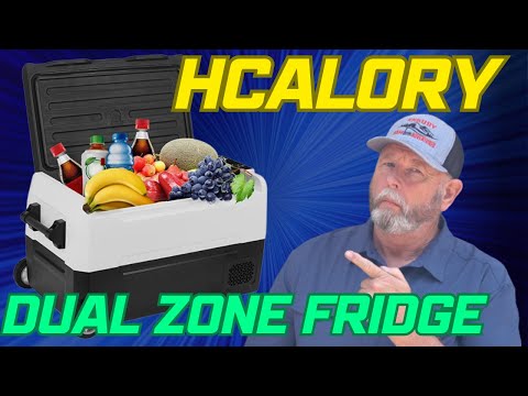 Hcalory Dual Zone 12 volt and 110 volt portable fridge.