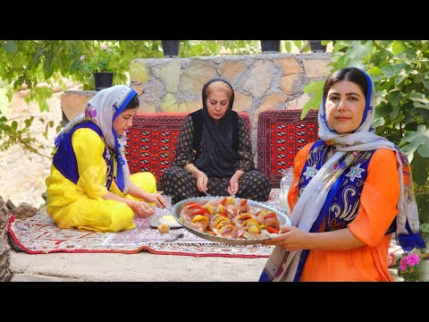 IRAN VILLAGE LIFE | Cooking Traditional Chicken and Veggies in the Heart of the Village