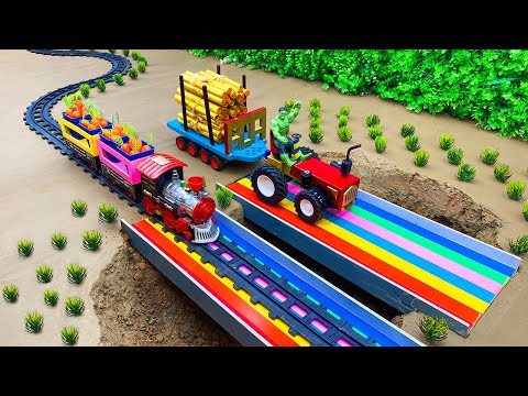 Top diy tractor making mini Double Deck Trailer transport Cow-Pig | diy grow Peas Farming