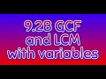 GCF and LCM with Variables Explained