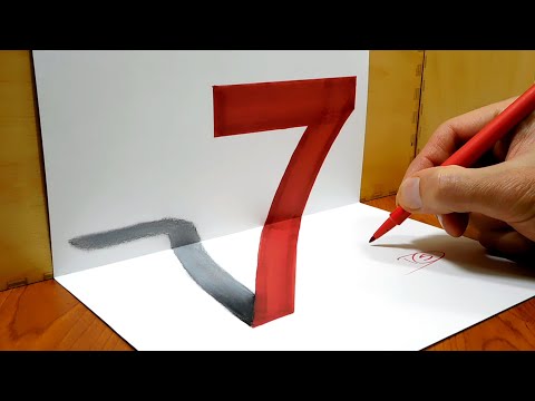 How to Draw Number 7 3D Trick Art 3D Drawing