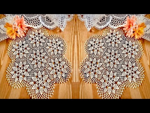 كروشية مفرش سفرة بوحدة جديدة سهلة ومميزة How to make a tablecloth with a new hexagonal unit crochet