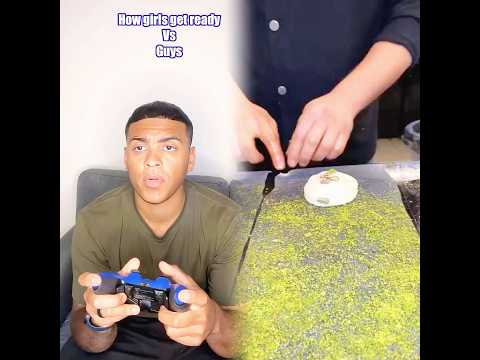 How girls get ready vs guys 😂 #funnyvideos y