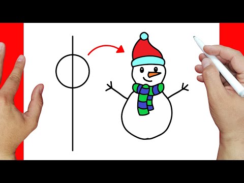 Truco para dibujar un Muñeco de Nieve Tierno | Dibujos fáciles